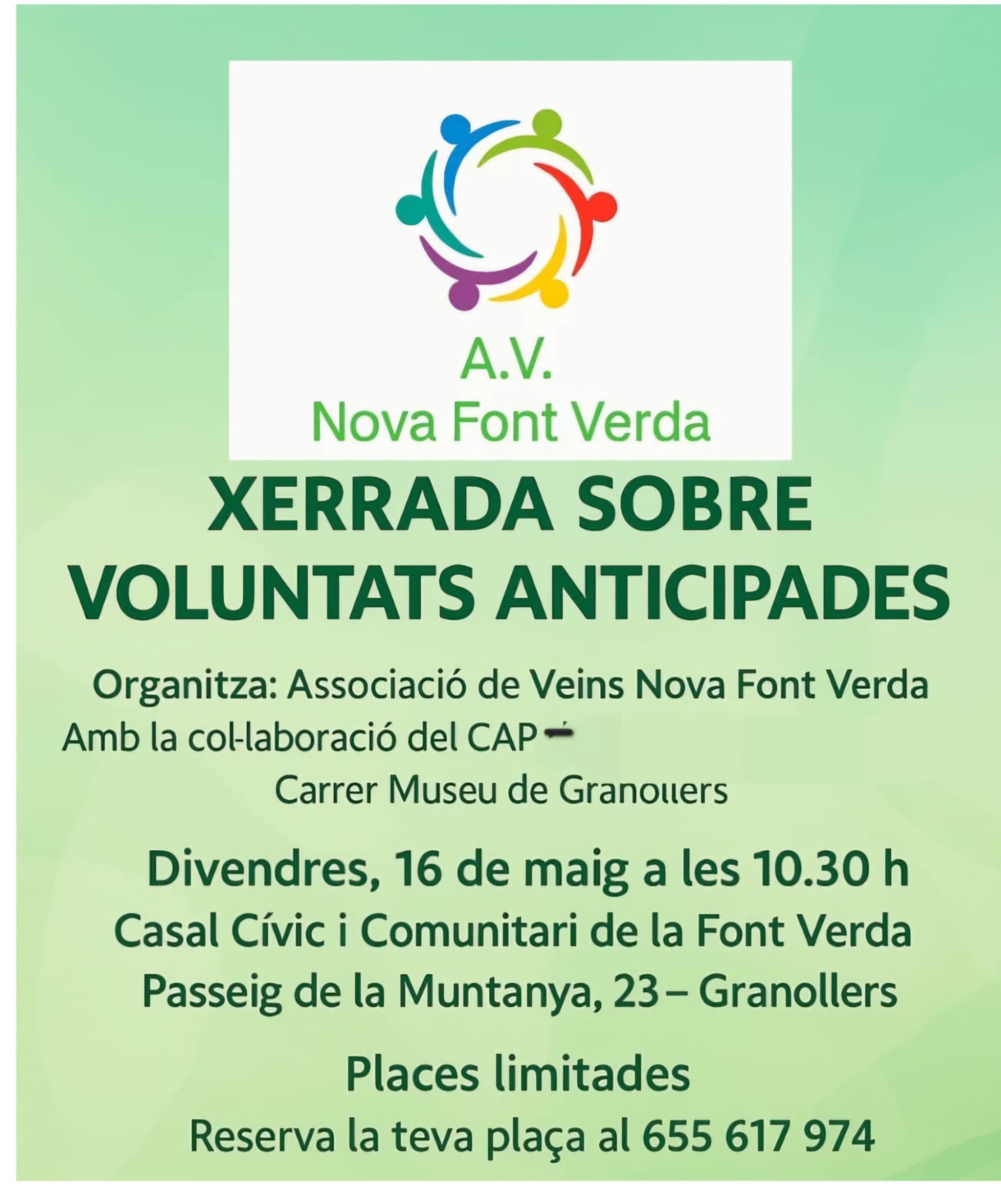 Més informació sobre l'article Xerrada sobre voluntats anticipades