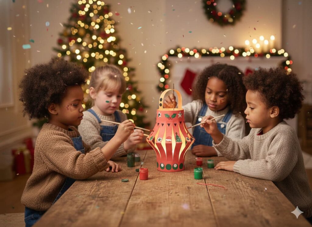 Nens pintant farolillos (fanalets)